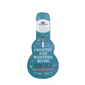 Orrsum Men's 3 Pack Country Western Music Socks Gift Set Guitar Box US 8-12 NWT